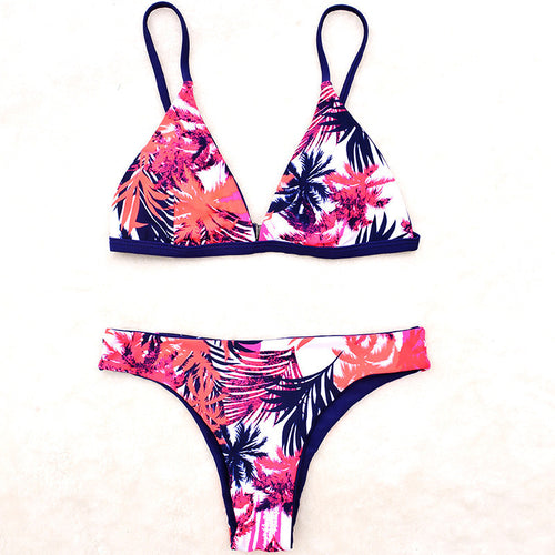 Brazilian Bikinis Women 2017 Thong Triangle Bikini Set Push Up Swimwear