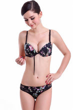 2015 high quality deep V brand sexy big size push up bra set floral embroidery lace women underwear set bra and panties